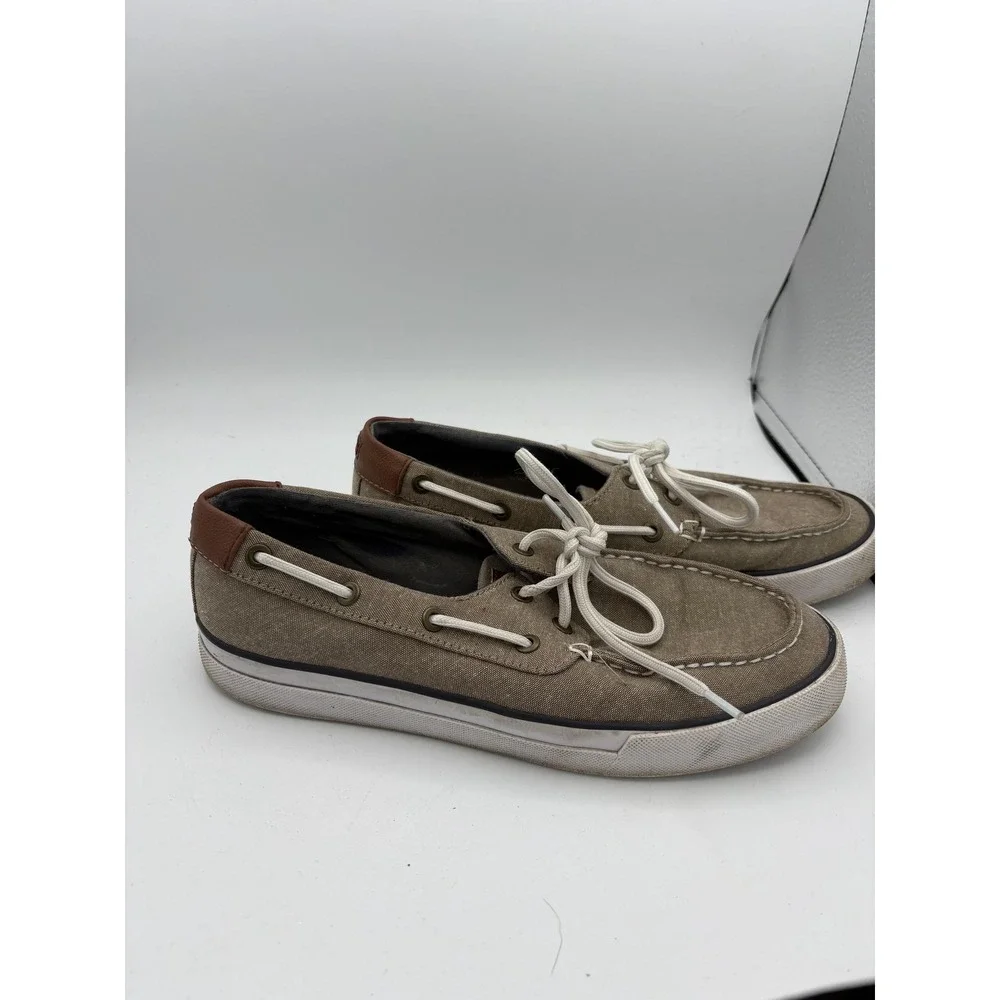 Tommy Hilfiger Shoes Mens Size 7.5 Beige Canvas Boat Deck Sneakers Nautical